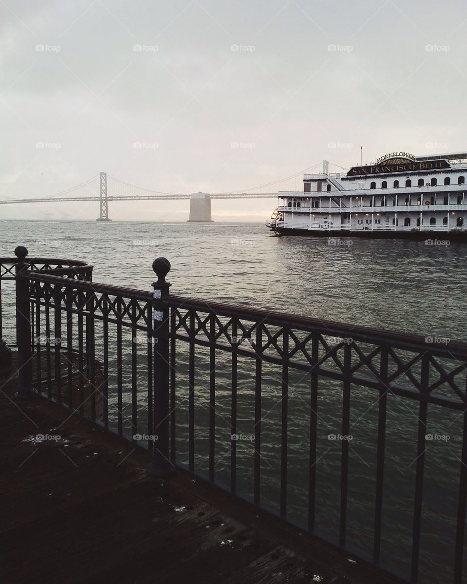 Ferry by Bay Bridge