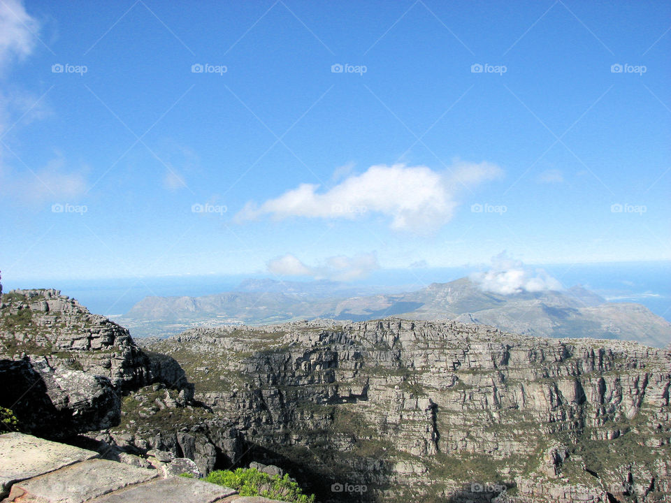 wonderful view of the south Africa mountains and sea