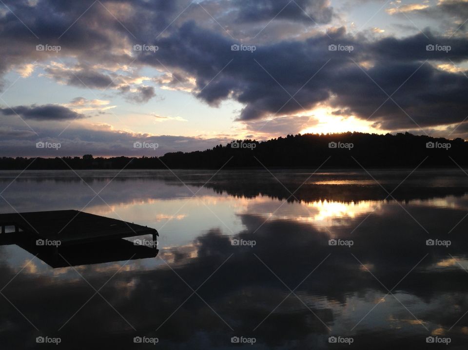 Early morning at lake in Poland 