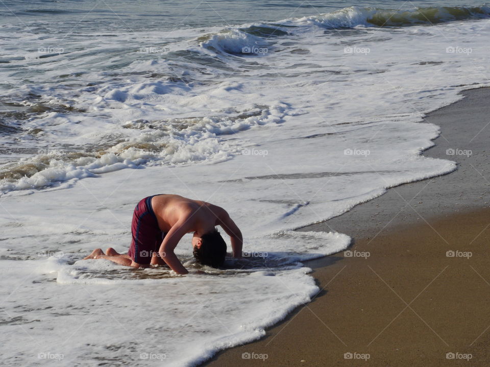 Boy Braving Winter Waters 2