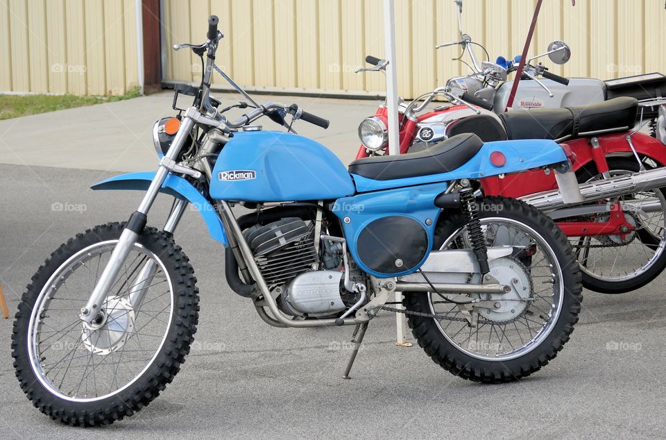 Vintage Blue Motorcycle