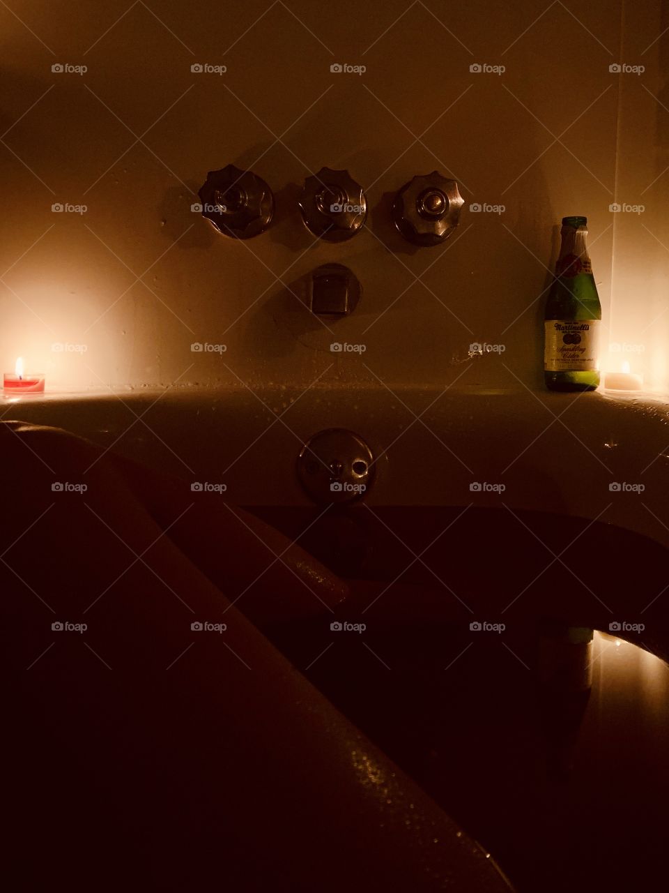 Bathtub bliss. #selflove #sparklingcider #candlelit #bathbomb #soak #romantic