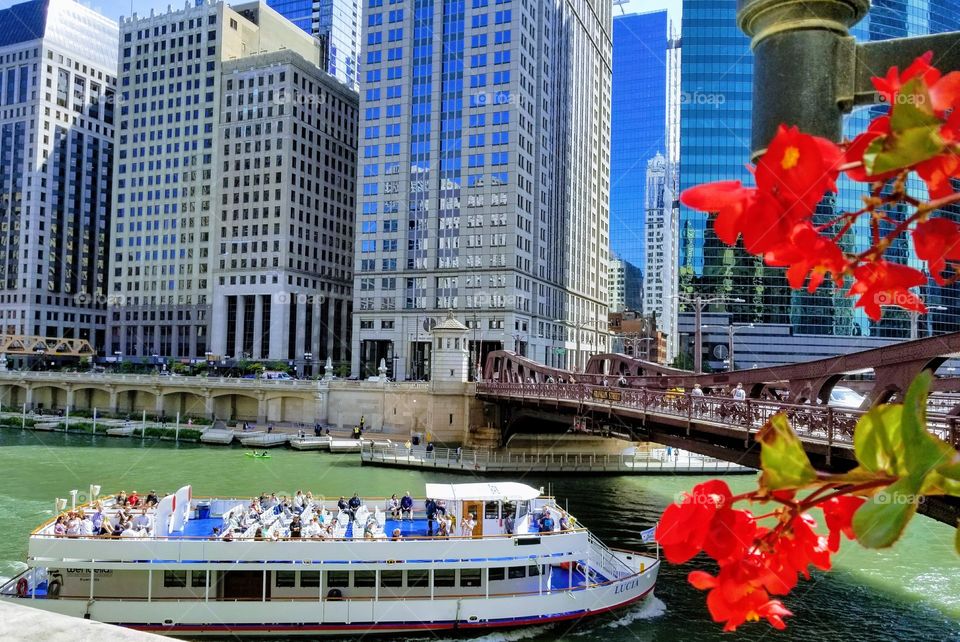 Boat on Chicago river