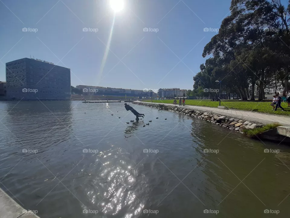 Maria da Fonte sculpture,  Aveiro, Portugal