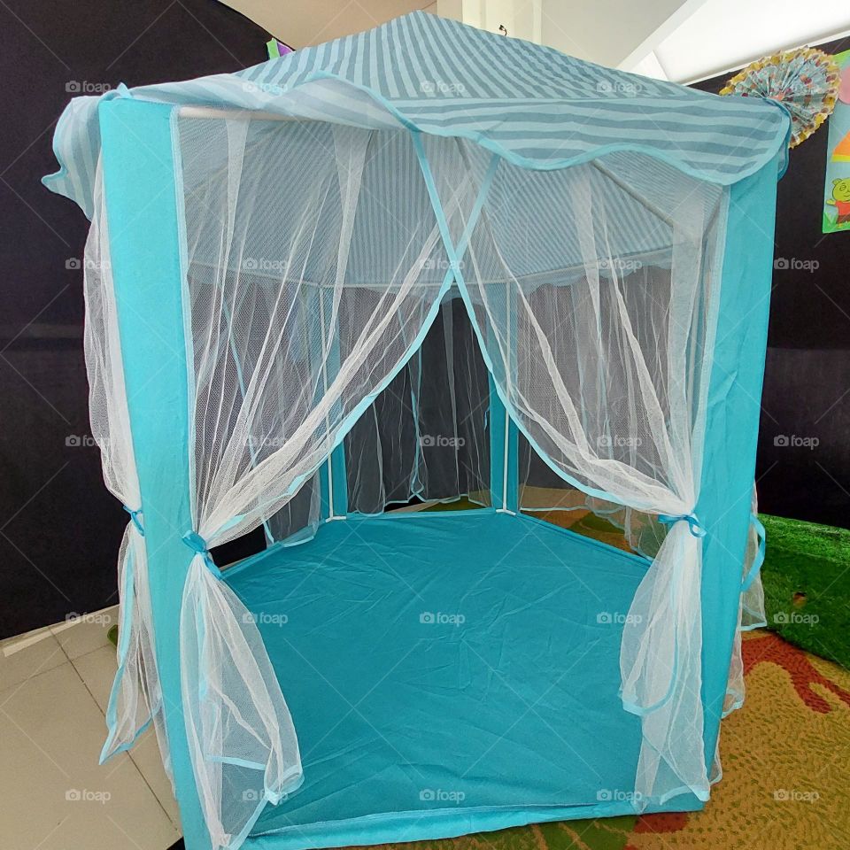 brightly colored children's camping tent