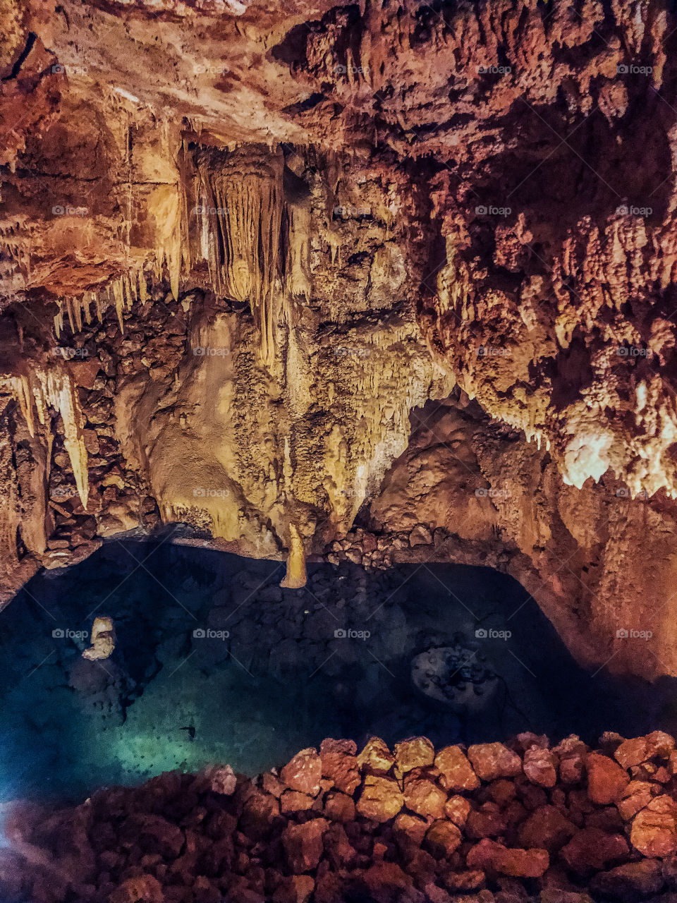 A small cave pool at Grutas de Alvados - Central Portugal- 2019