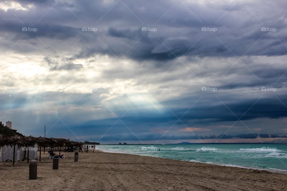Stormy beach