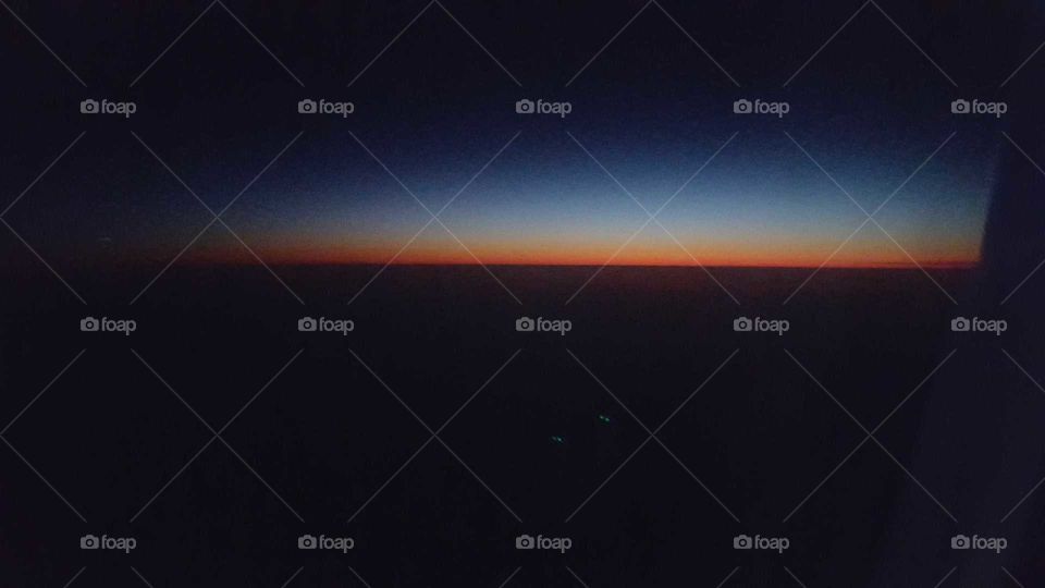 Night sky view from airplane
