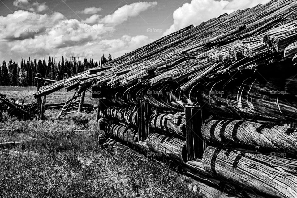 Still Standing. Abandoned horse barn in the Rocky Mountains. 