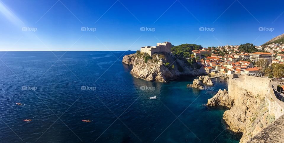 Panoramic view of beautiful Dubrovnik town 