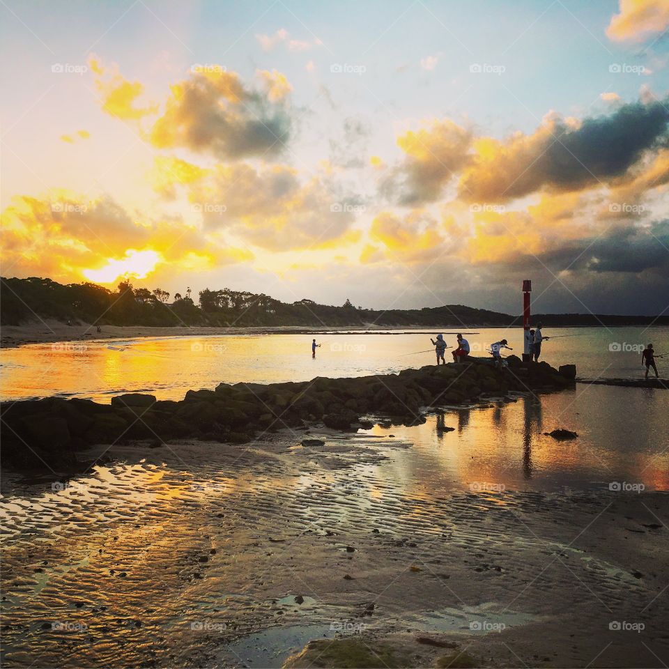Sunset at the beach jetty
