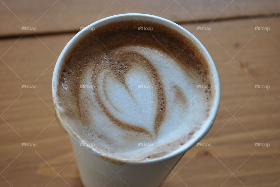 High angle view of mocha on table