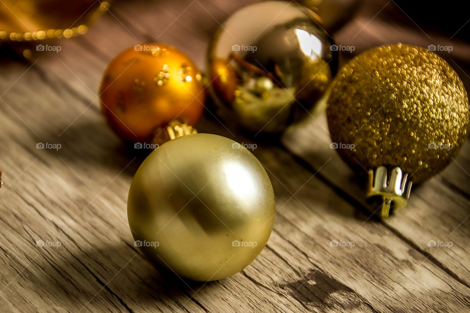 Christmas decorations on a wooden background