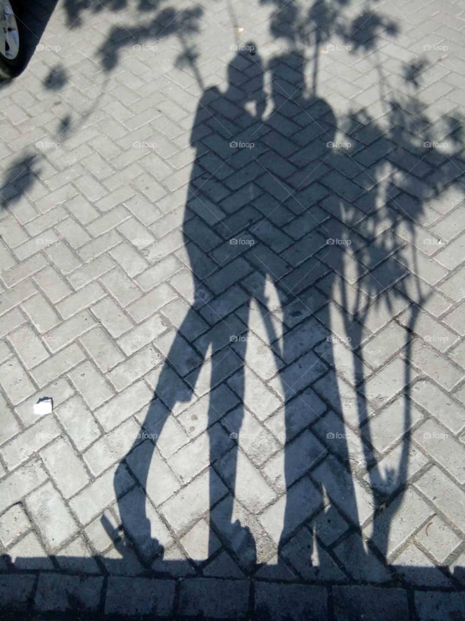 2 girls playing with shadows