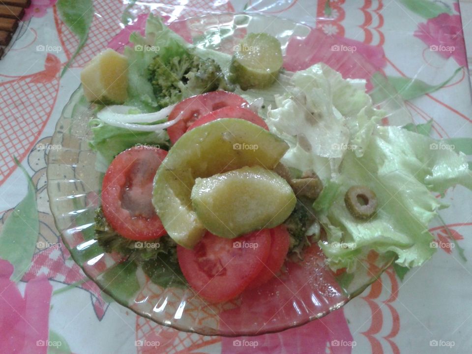 a plate of salad