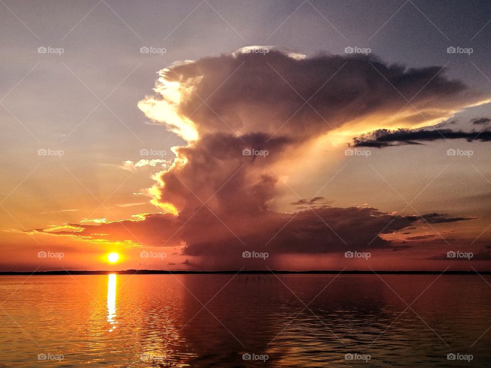 Sunset and storm caught in one picture