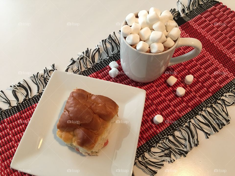 Strawberry Cream Cheese Kolacky and Hot Chocolate 