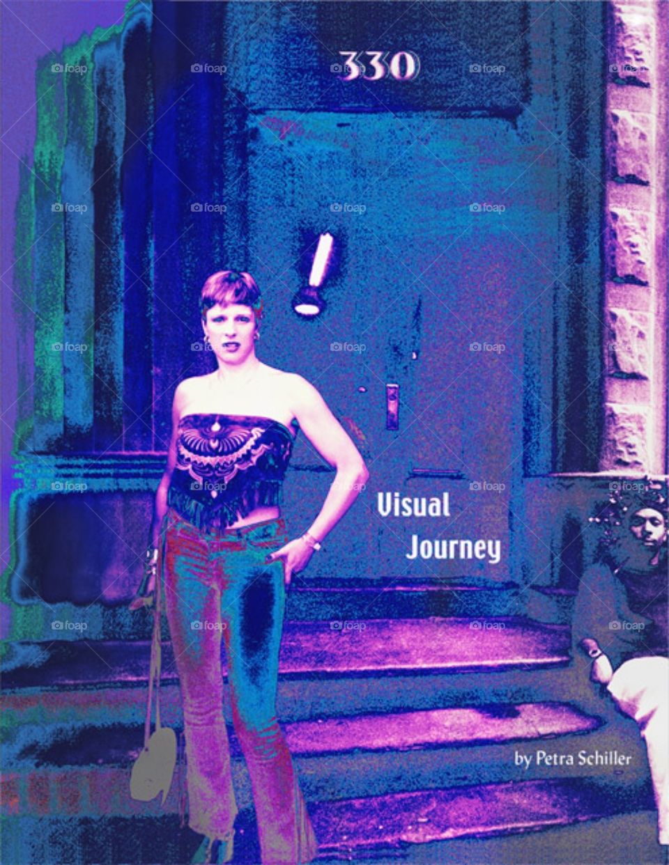 Cover to “Visual Journey”, a book I created while at “Parsons School of Design” in NYC in the early 2000s.it documents the creative process for a banner collaged together from photos of my commute from home to school. Hypnotic Productions