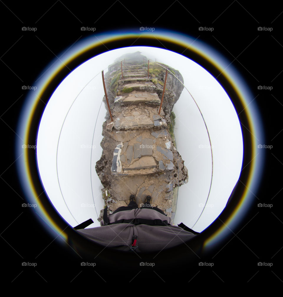 my world . a hike at Madeira Island, the path with the fog makes you feel like your are in heaven 