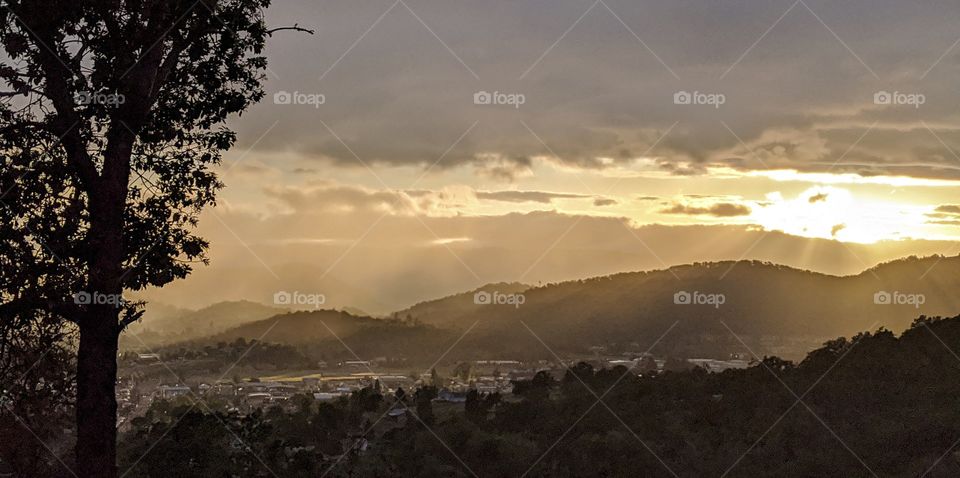 rain clouds and sunsets