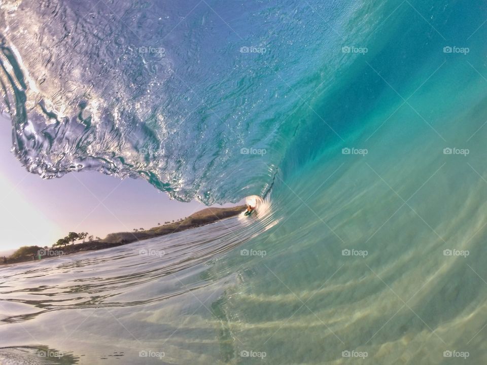 Wave breaking on sea