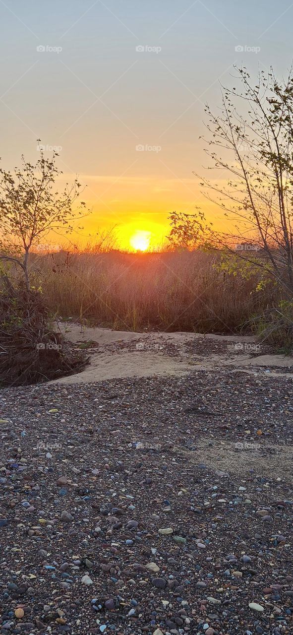 Sunset by the river