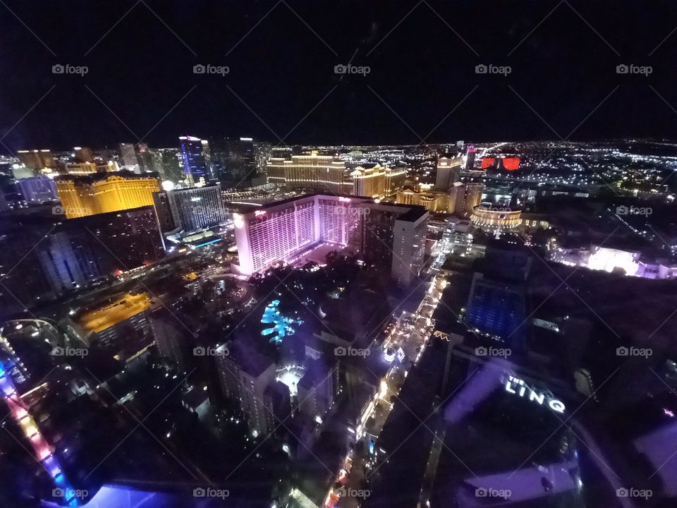 Las Vegas at night from the ferris wheel