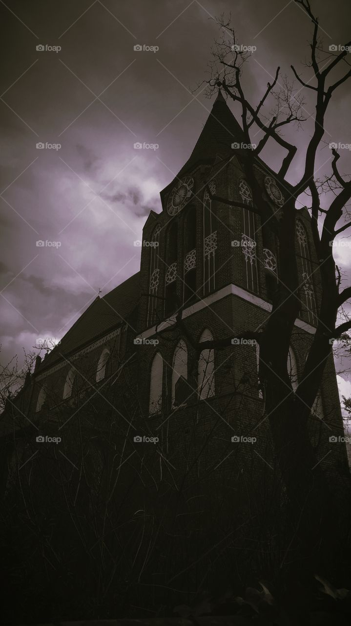 mistic European clock tower