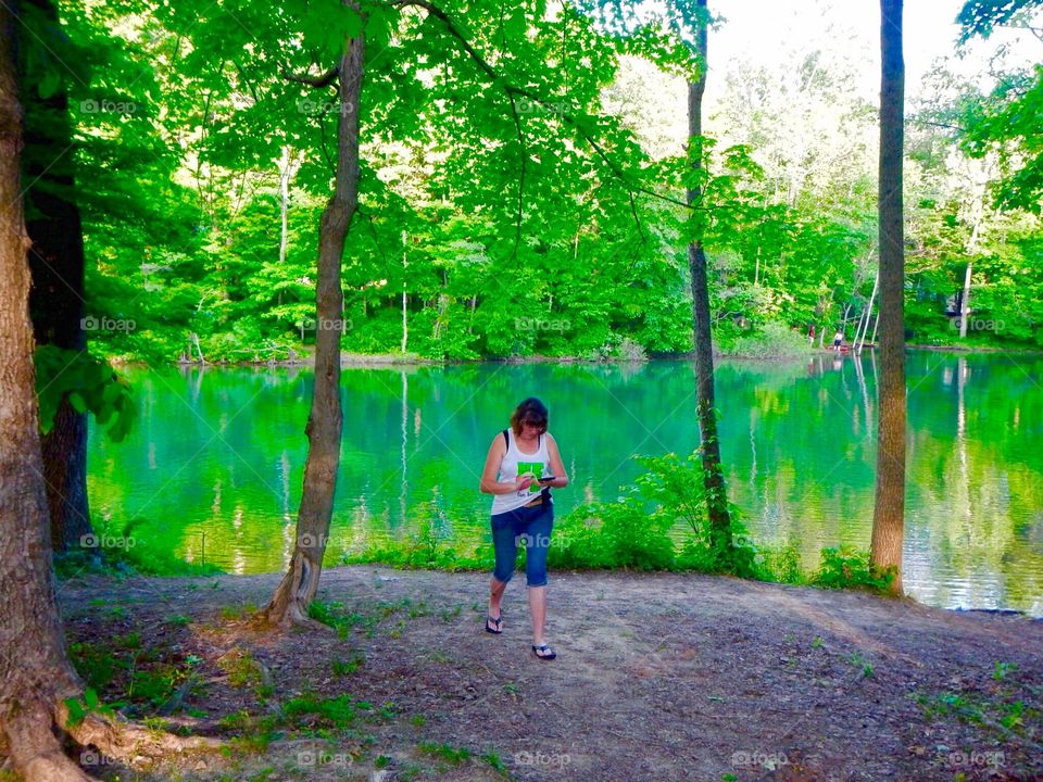 Camping in the park. 