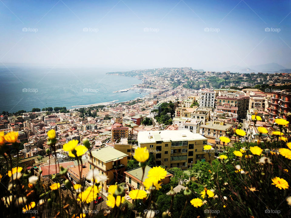 Naples Italy in springtime panoramic view