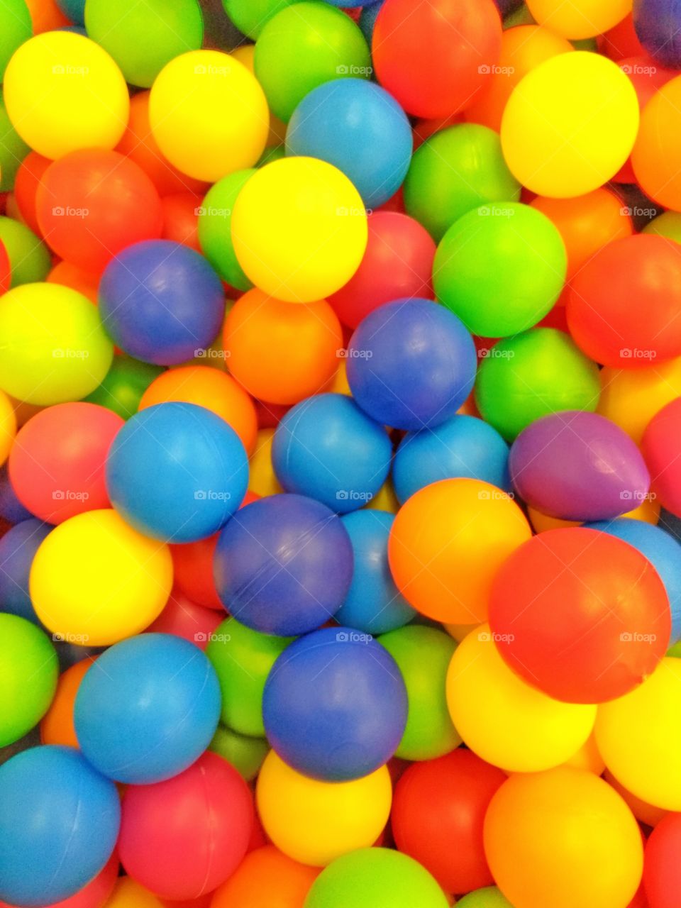 Many bright colored balls