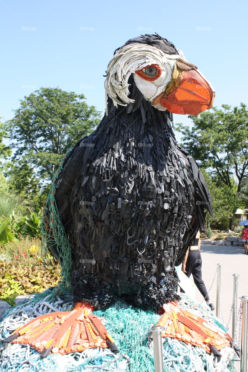 Sculpture made of waste