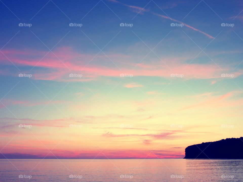 Sky with pink clouds  (Praia - Italy ).