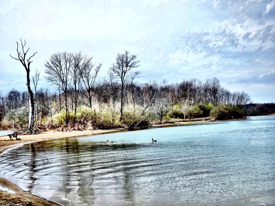 Beautiful view of the lake in Indiana 