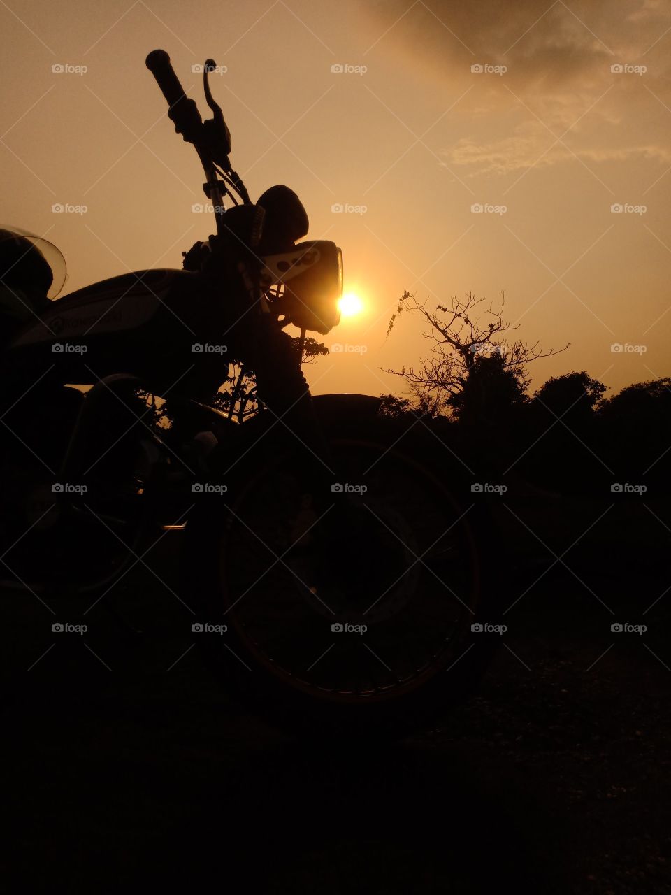 sunset light on the bike