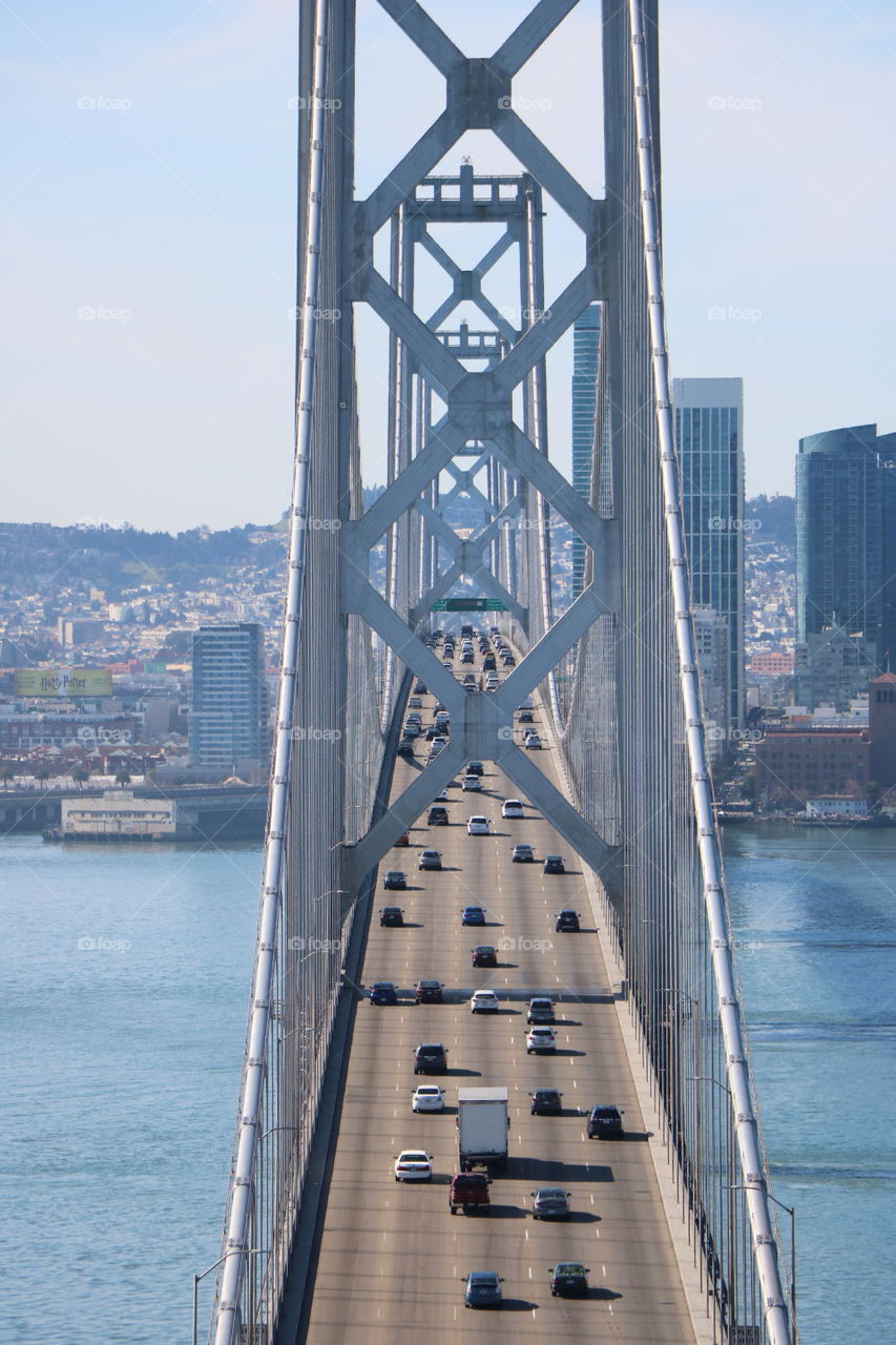 Bridge with many lines making symmetrical shapes