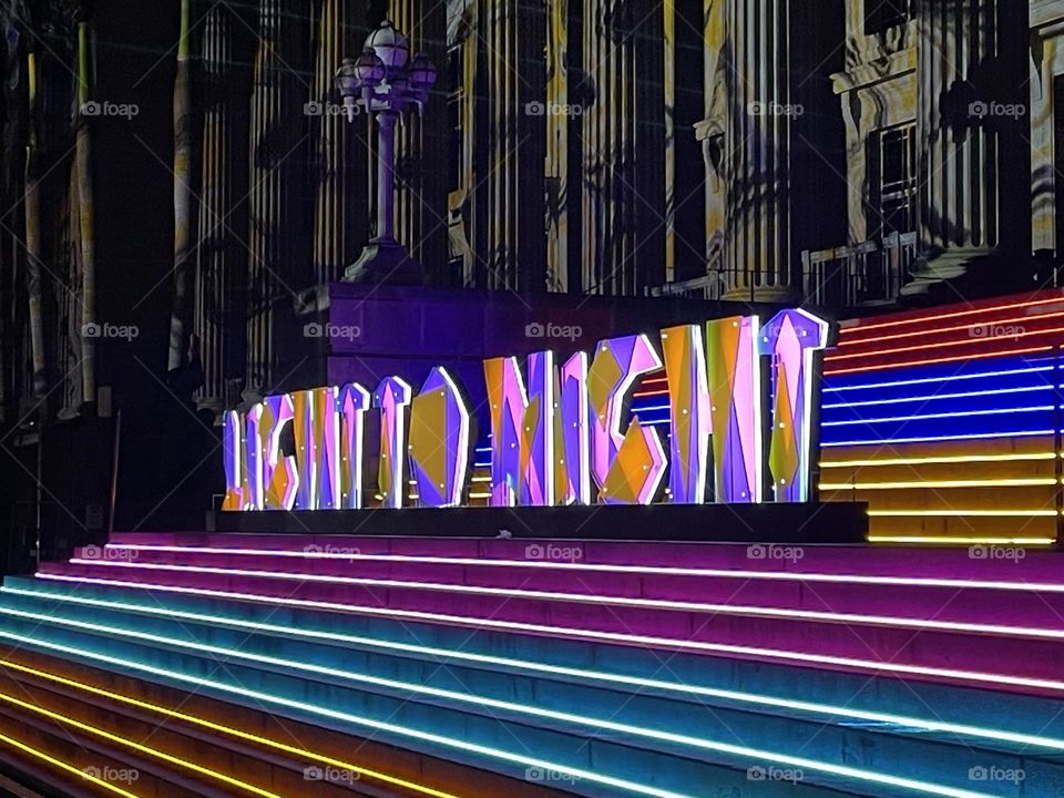 Tonight/I bring light to night/though dim and coloured/I am not the stars above/shining bright/the night sky must be a lonely place to be/I am just happy standing guard/of these lowly steps/with head held high/tonight/I bring night to light