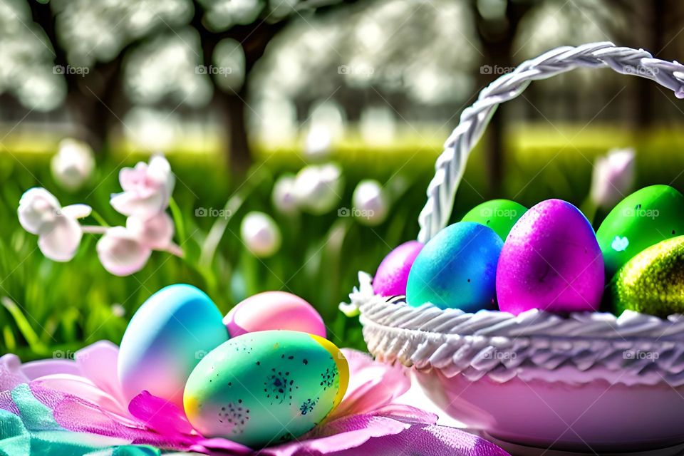 Easter feast, Easter eggs, colored eggs, Spring, Egg