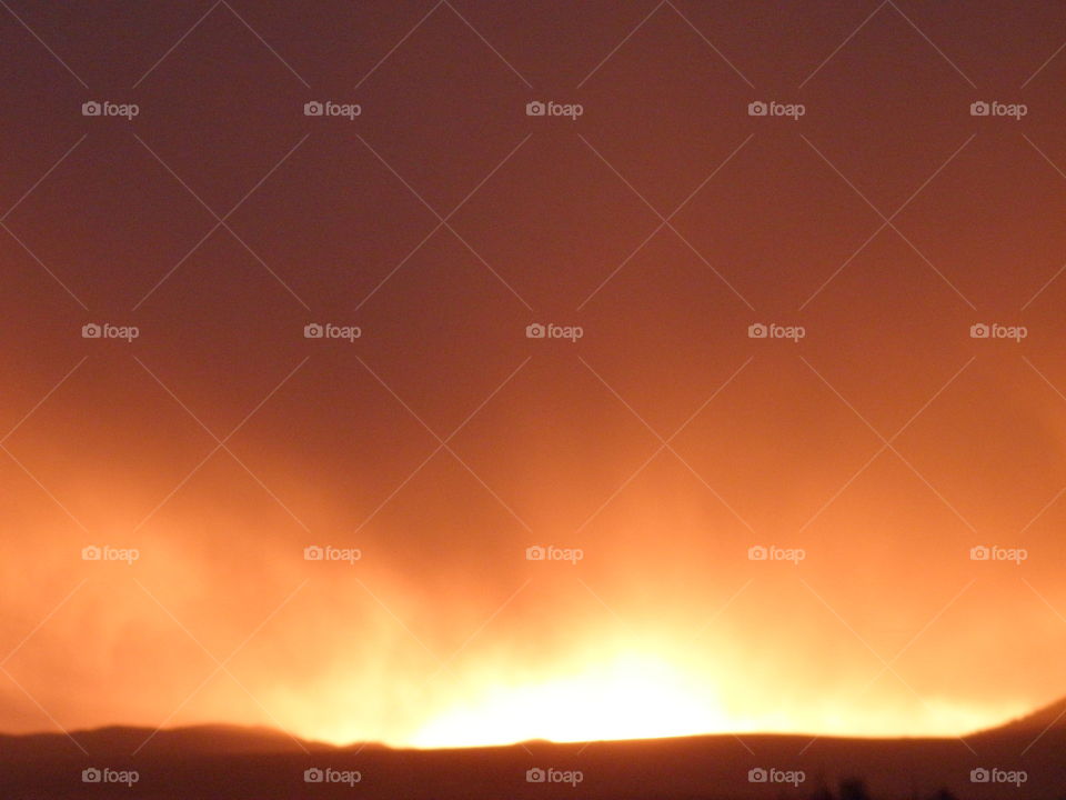 Wildfire lighting up the sky over Central Mountains, Rockland, ID, USA #2