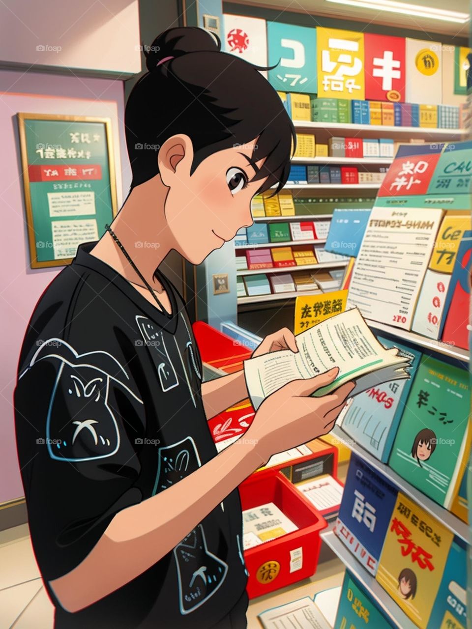 Person reading a book