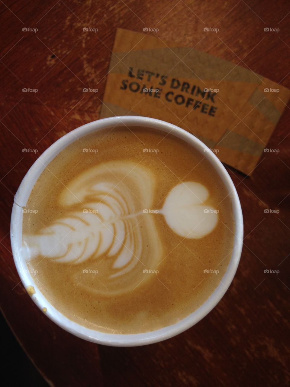 Coffee latte with a heart 