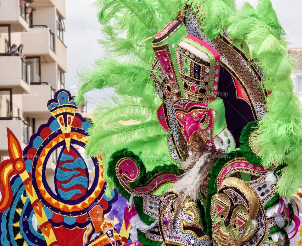 Elaborate and colourful headdresses - Junkanoo [Bahamian traditional carnival troupe]