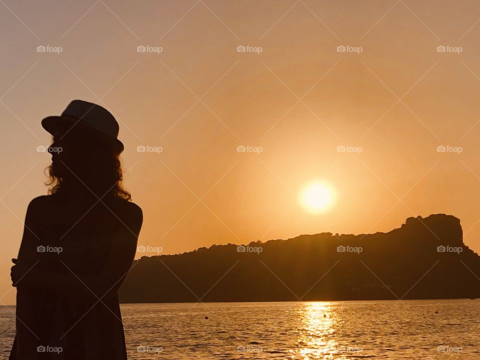 Girl and sunset 