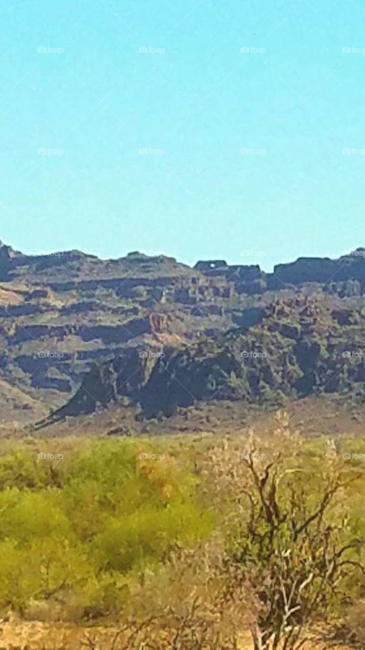 Arizona. You can see the hole in the little Table Rock up on top