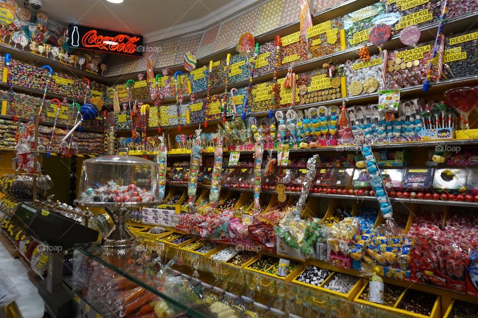 Candy shop in Madrid, Spain 