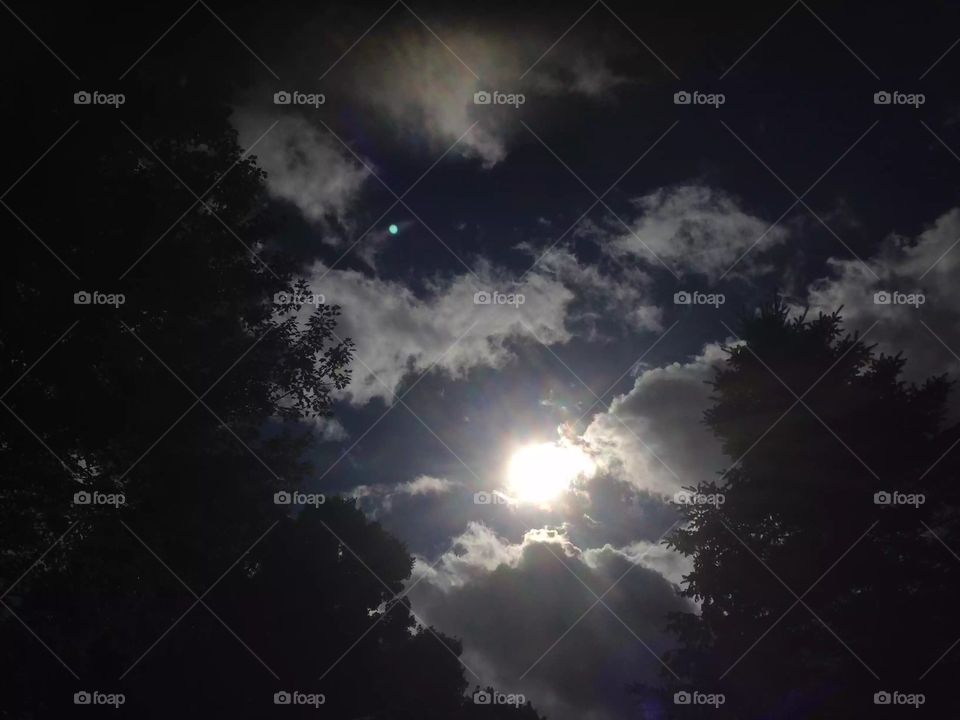 Peak-a-Boo, I see you. The Sun playing in the clouds.