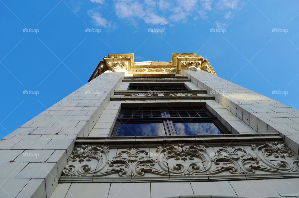 looking up. sky -architecture during the golden hour