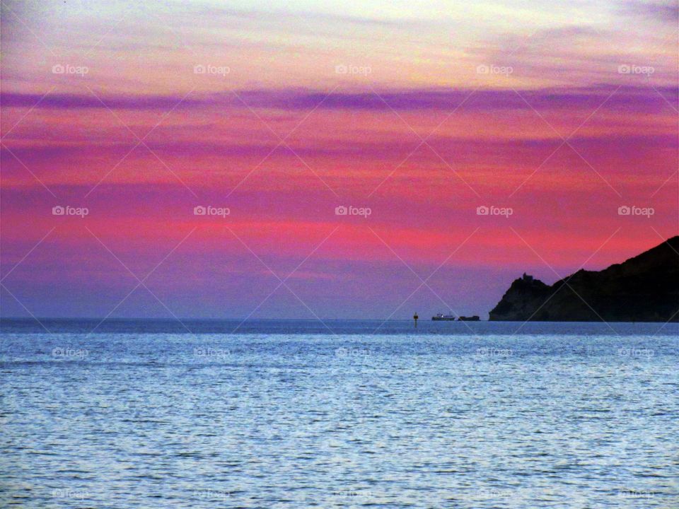 Sunset over Cape of Miseno ( Naples - Italy ).