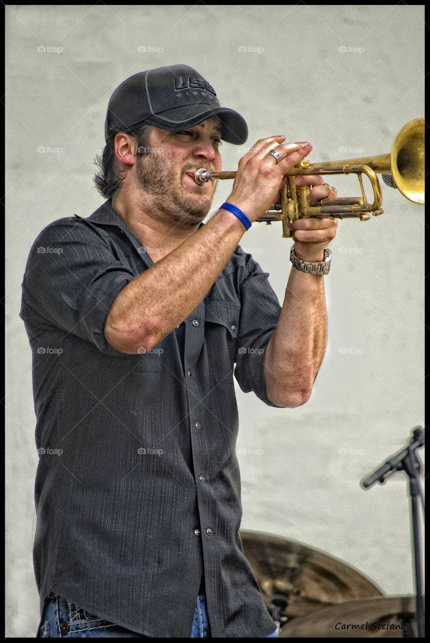 Trumpet Player. music in the park
