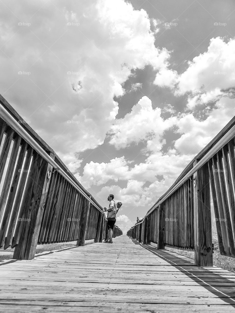 man on wood deck ramp